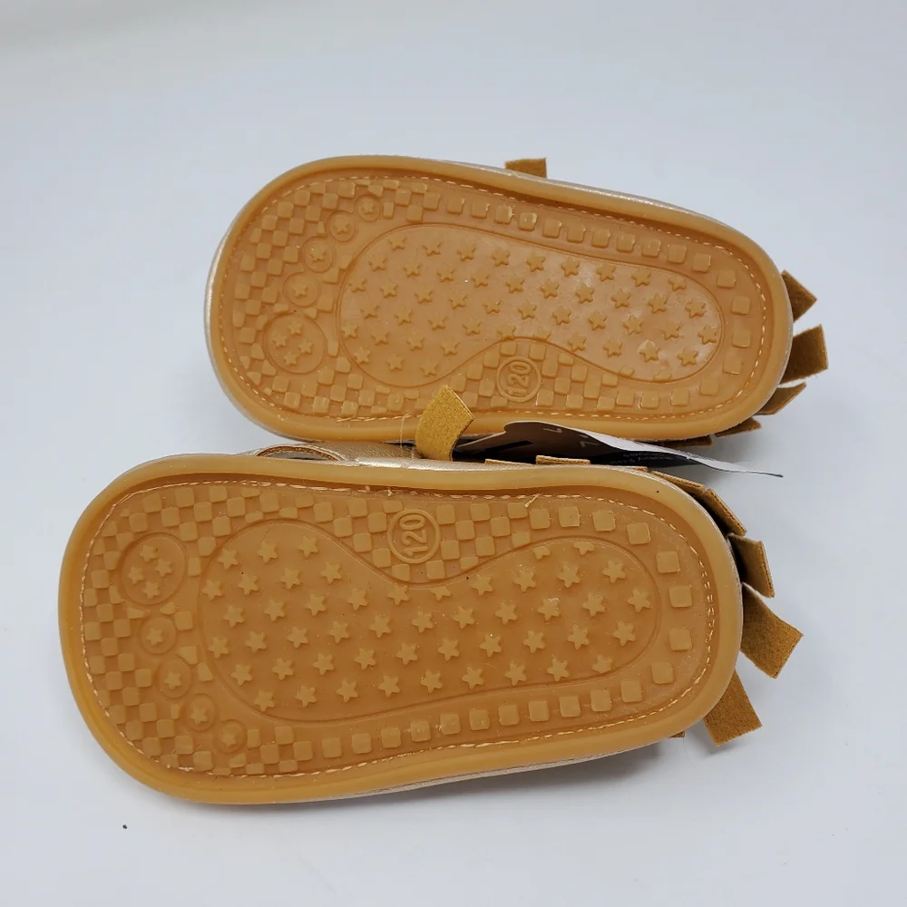 Romirus gold fringed loafers Size 12-18 Months new with tags